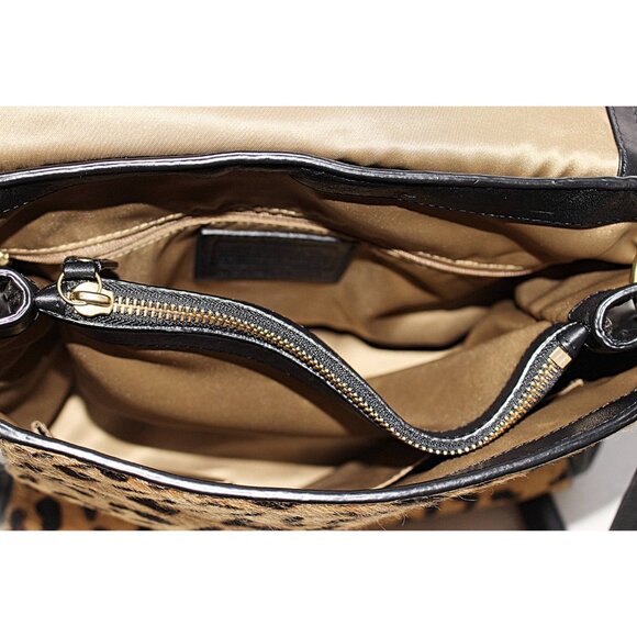 Coach - Park Ocelot (Leopard) Haircalf - Pony Leather Flap Satchel, Convertible - Picture 14 of 15